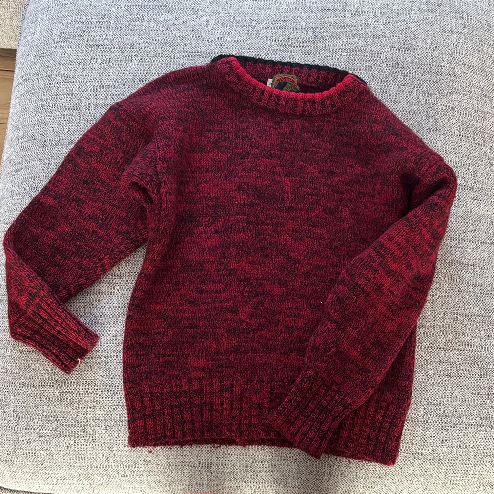 Vintage Boston Traders Red and Black Wool Sweater